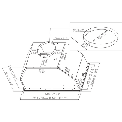 SA-390L Sakura 24" or 30" Range Hood