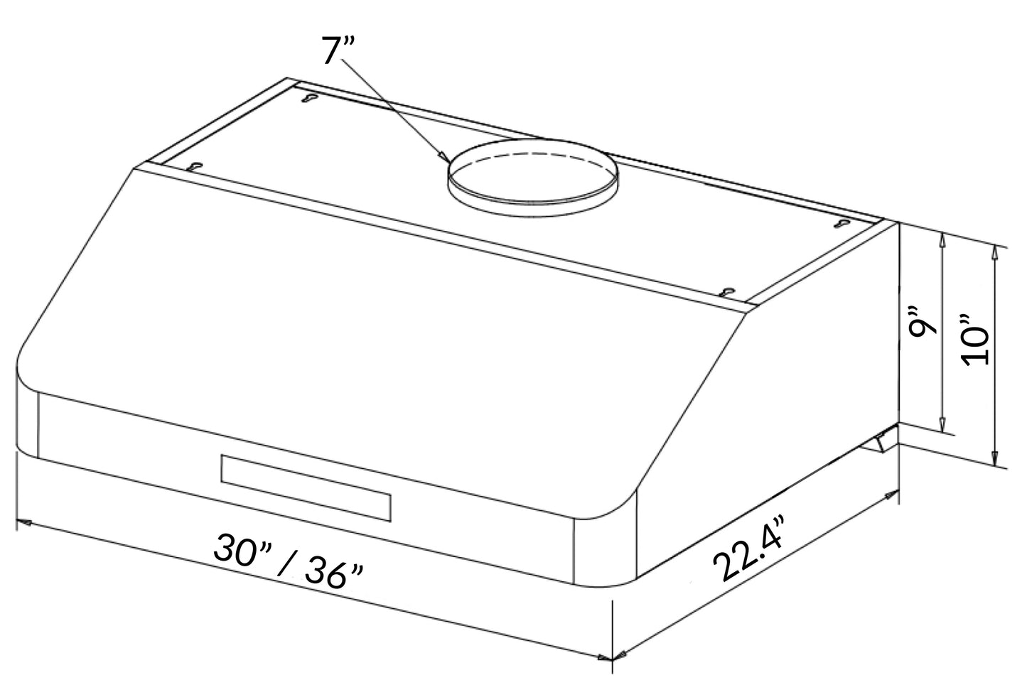 B-51 Sakura 30"or 36" Under-Cabinet - Stainless Steel